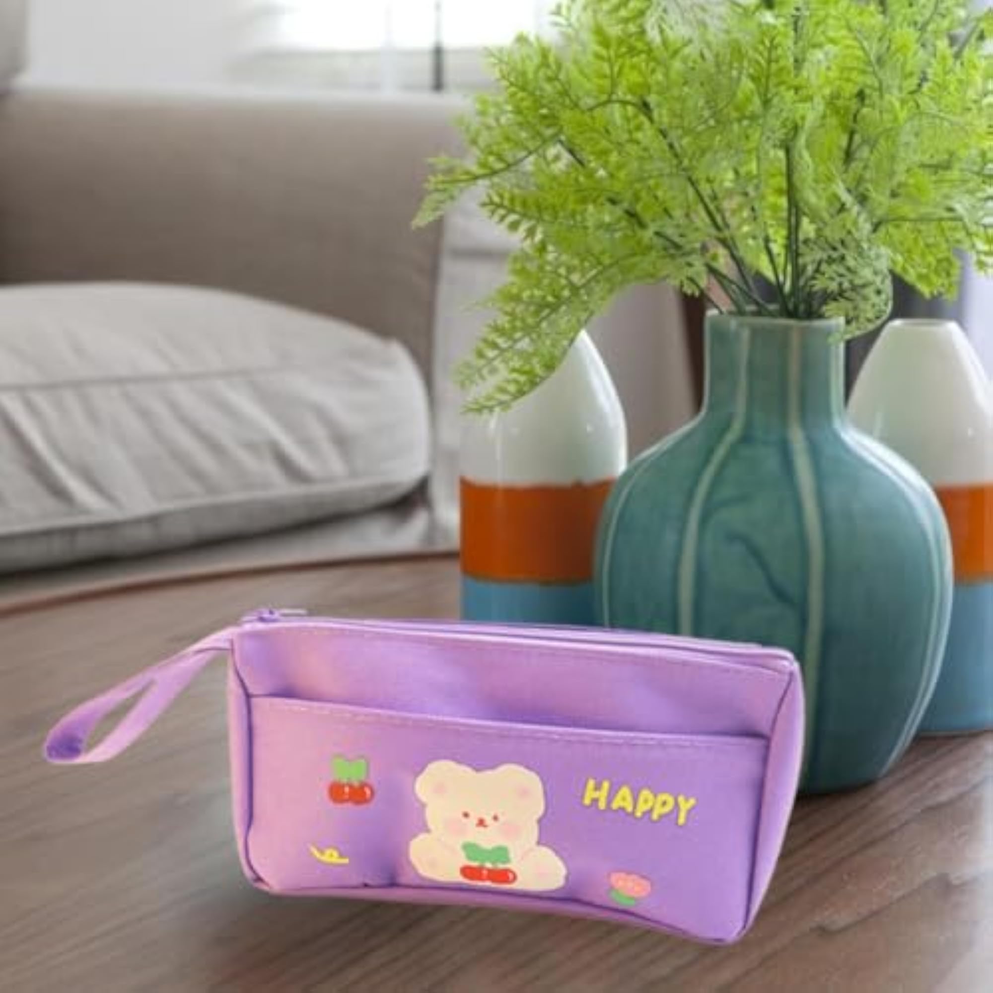 Lightweight Purple Makeup Bag for School and College